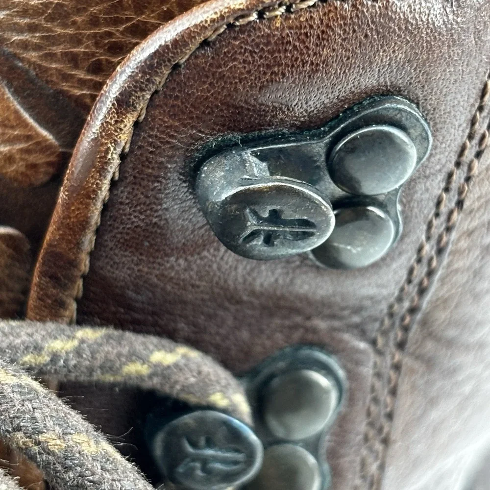 Vintage Frye Men's Brown Cognac Leather Lace-Up Boots 9.5D HikeWork Gorpcore